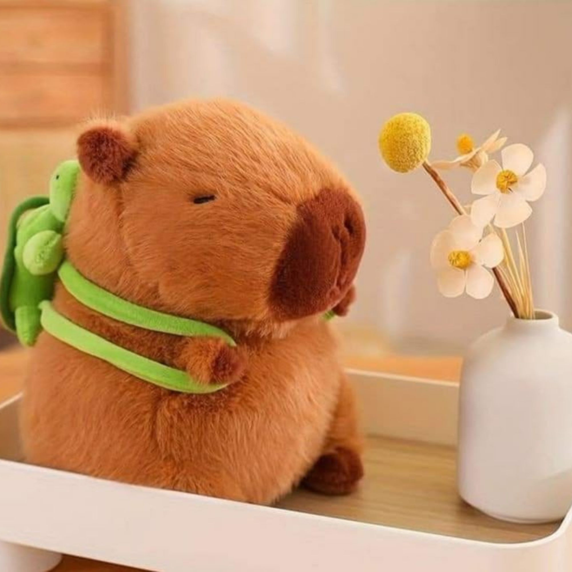 Fluffies™ Capybara with Turtle Backpack